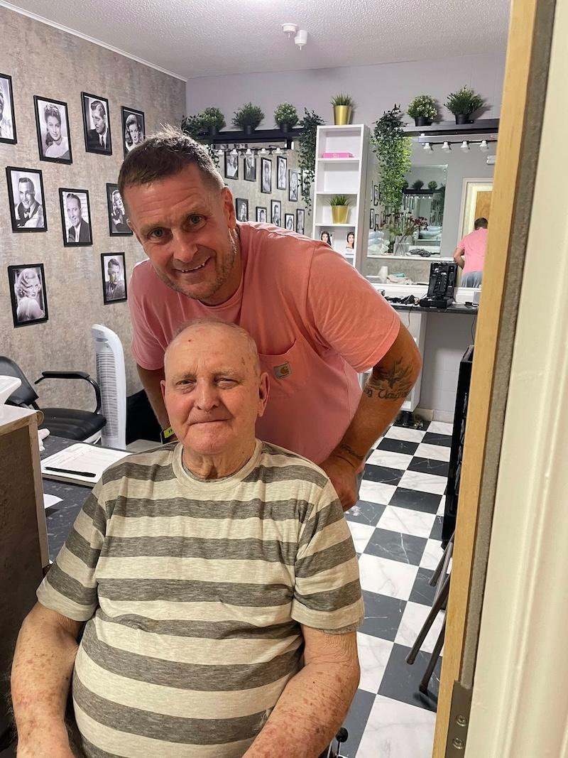 our resident in the hair salon