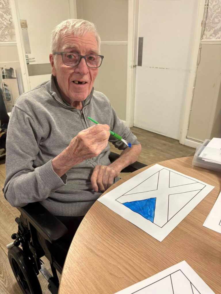resident colouring in Scottish Flag