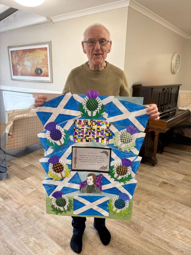 resident with crafted burns night poster
