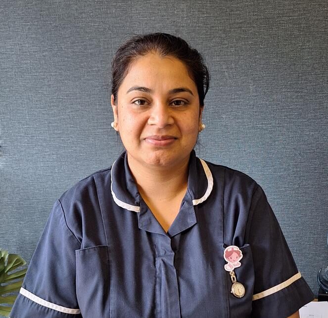 nurse in dark blue uniform
